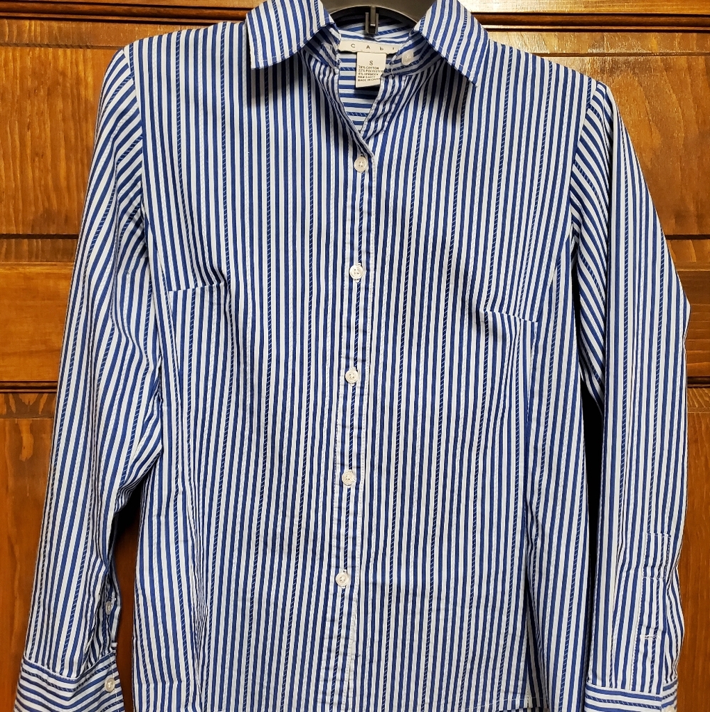Unique CAbi pinstripe button down shirt